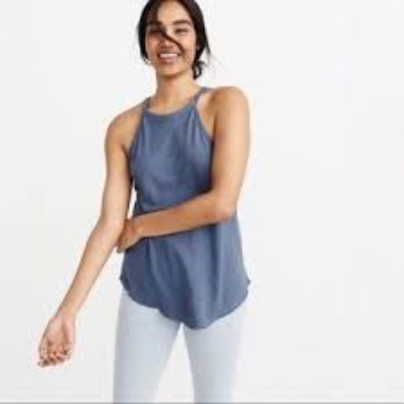 A&F Linen Blend High Neck Tank - Picture 1 of 5
